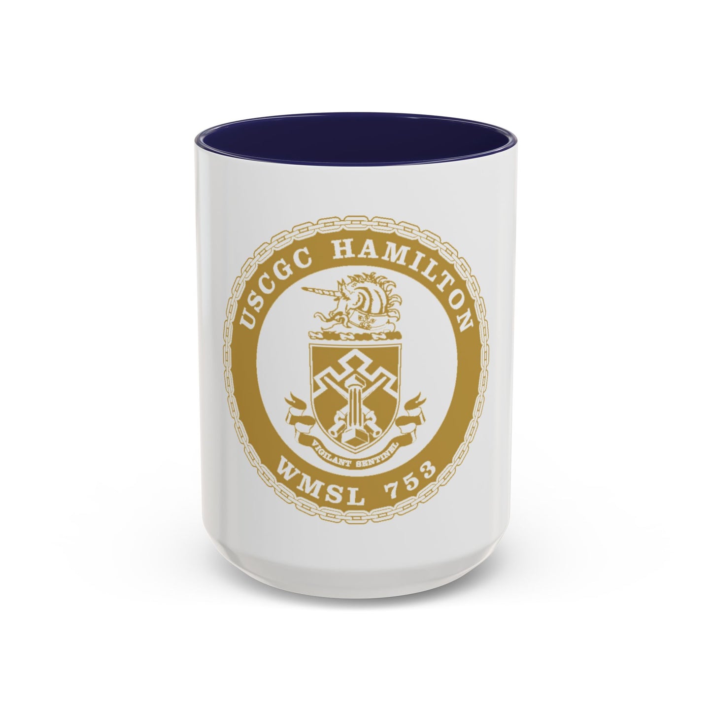 USCGC Hamilton WMSL 753 GOLD (U.S. Coast Guard) Accent Coffee Mug