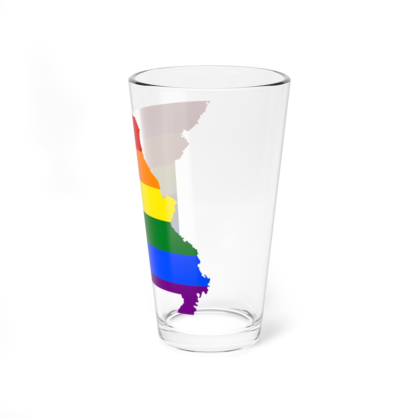 LGBT flag map of Missouri (United States) Pint Glass 16oz