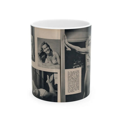 Penny Duncan #24 - [Pages 48 & 49] Pages 3 & 4 of 4 with, Penny+4 B&W Photos, Headline, Article & Caption from Climax Mag. Oct. '59 (Vintage Female Icon) White Coffee Mug-11oz-Go Mug Yourself