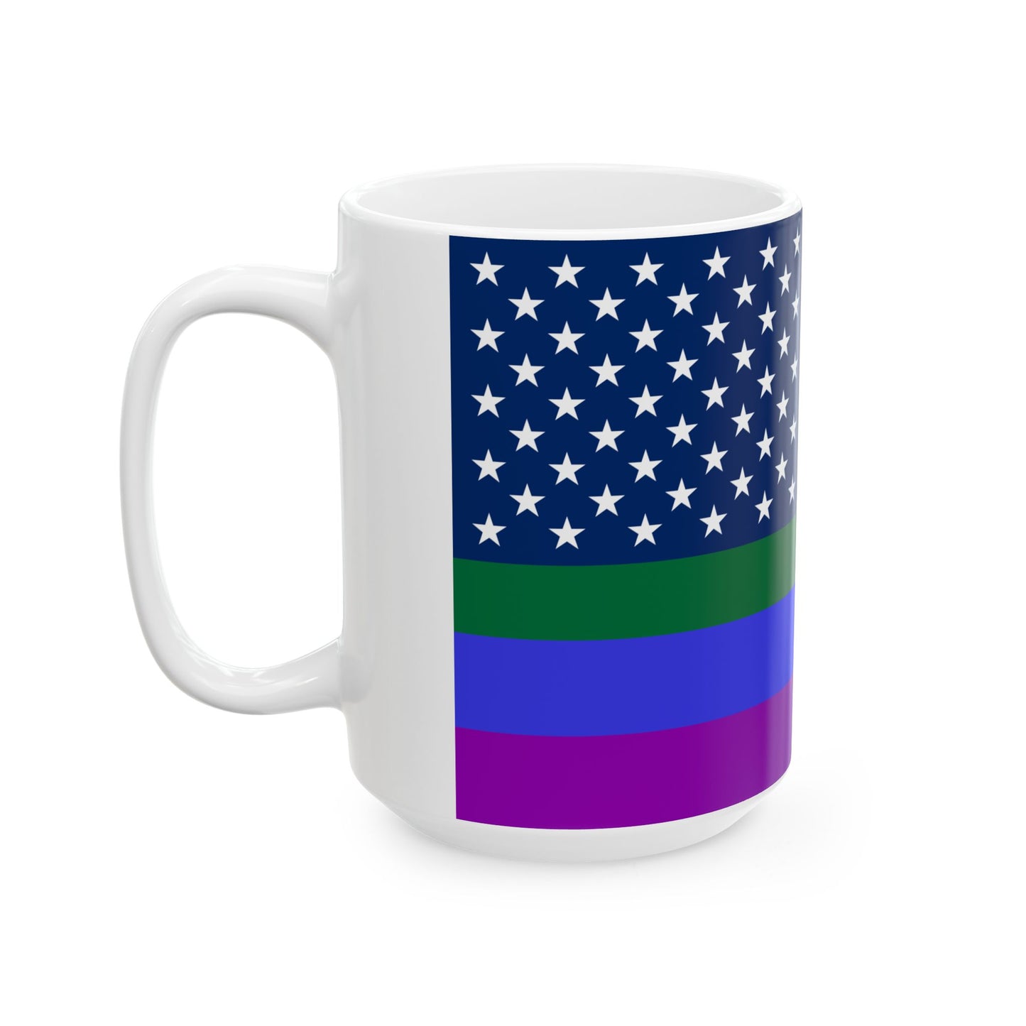 LGBT USA flag cropped (United States) White Coffee Mug