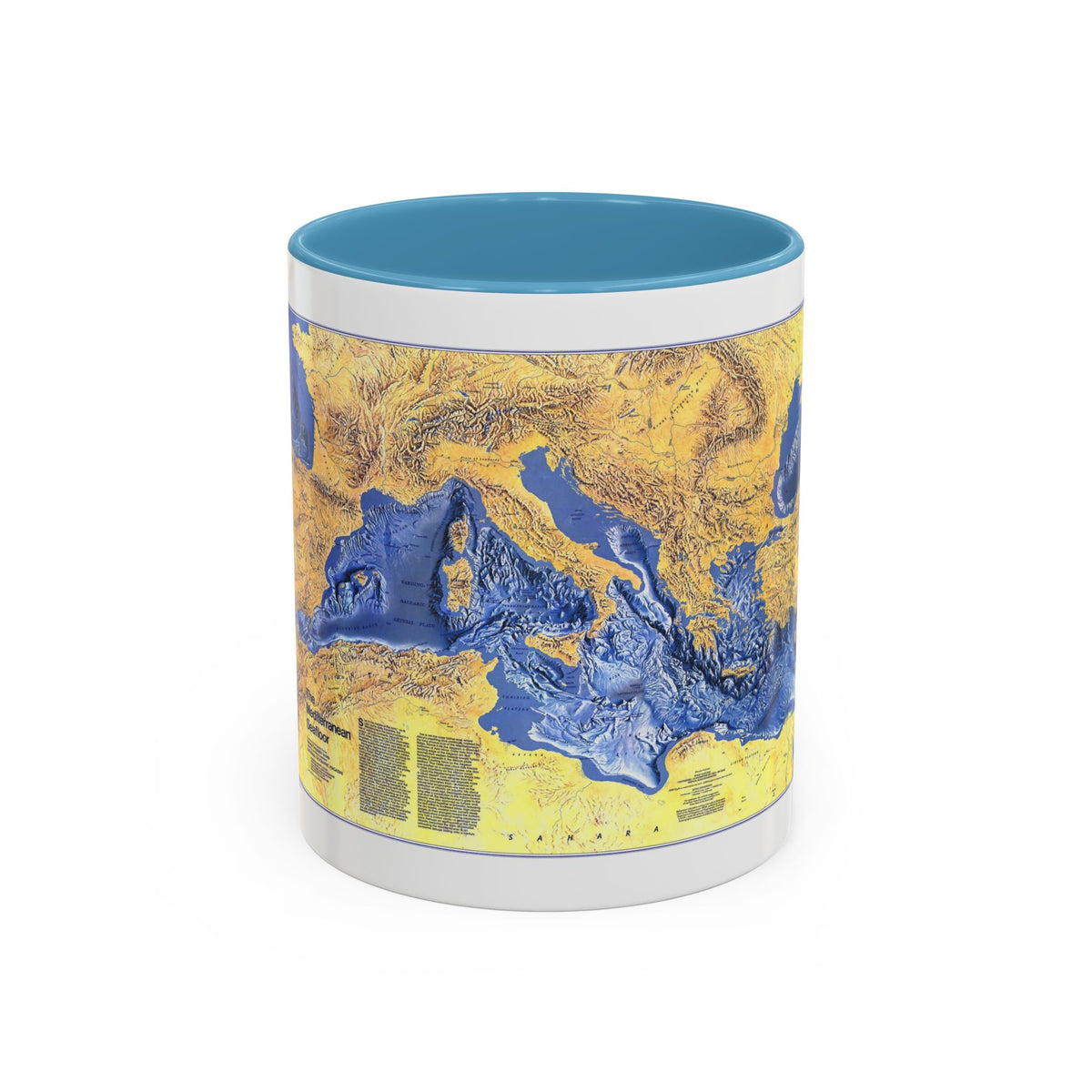 Mediterranean Seafloor (1982) (Map) Accent Coffee Mug