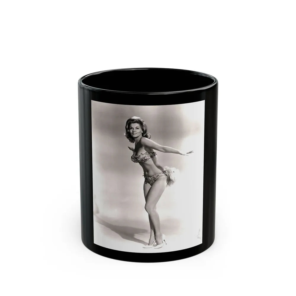 Nancy Kovack #052 (Vintage Female Icon) Black Coffee Mug-11oz-Go Mug Yourself