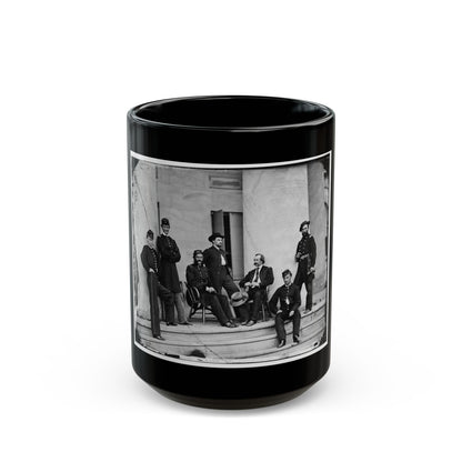 Arlington, Va. Brig. Gen. Gustavus A. Derussey (Third From Left) And Staff On Portico Of Arlington House (U.S. Civil War) Black Coffee Mug