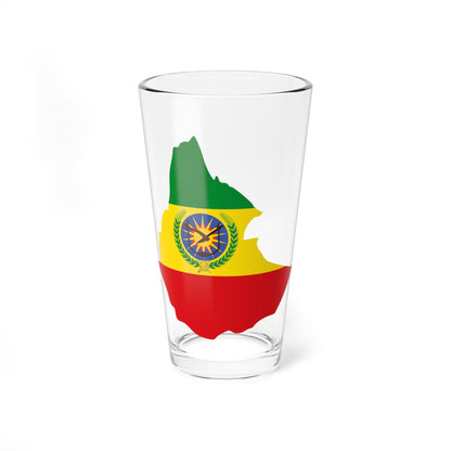 Flag map of Ethiopia 1975-1987 (Ethiopia) Pint Glass 16oz