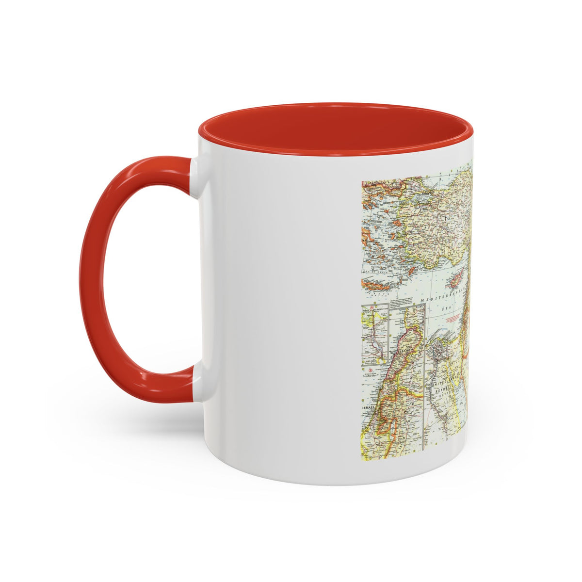 Middle East - The Eastern Mediterranean (1959) (Map) Accent Coffee Mug
