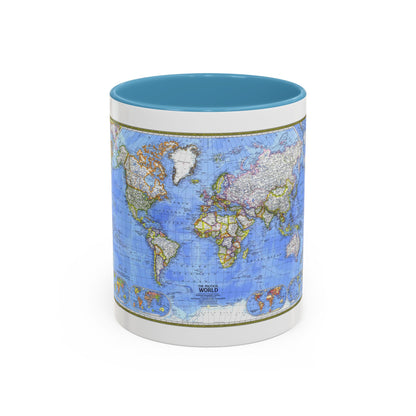 World Map - The Political World (1975) (Map) Accent Coffee Mug