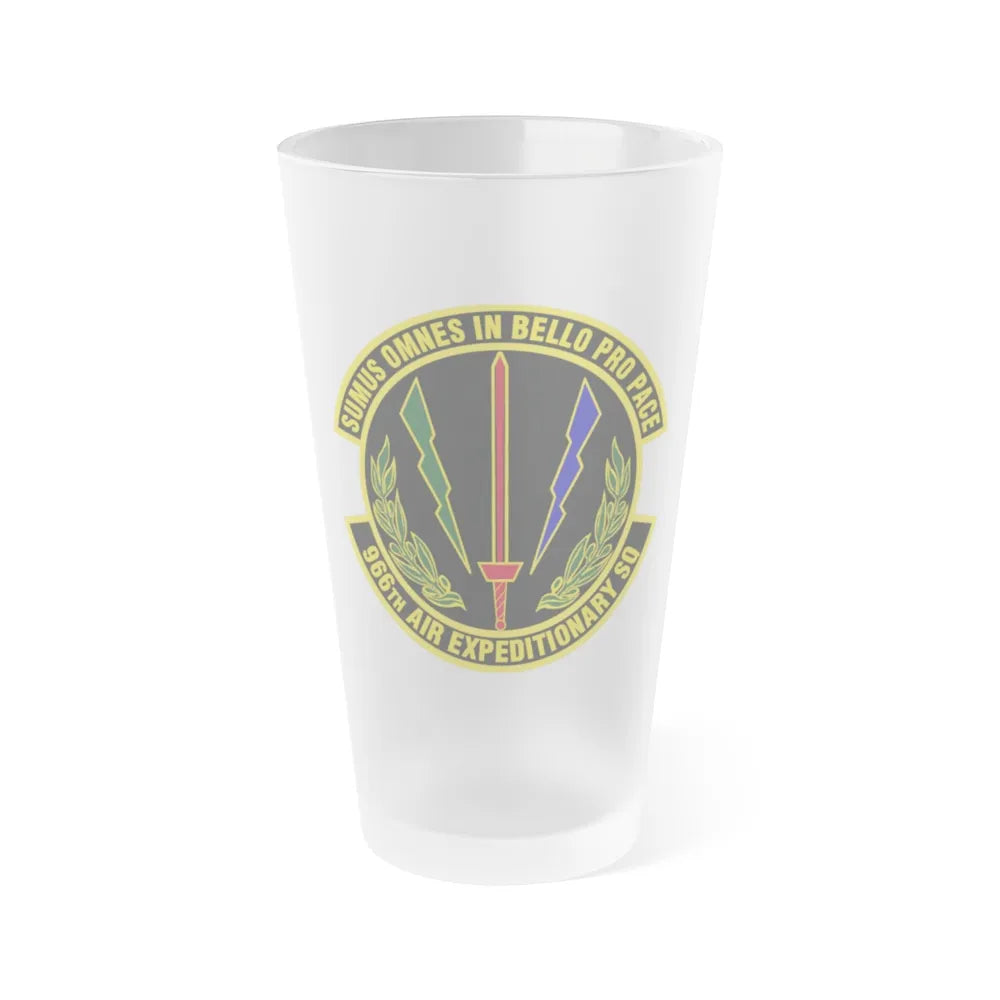 966th Air Expeditionary Squadron (U.S. Air Force) Frosted Pint Glass 16oz-Go Mug Yourself