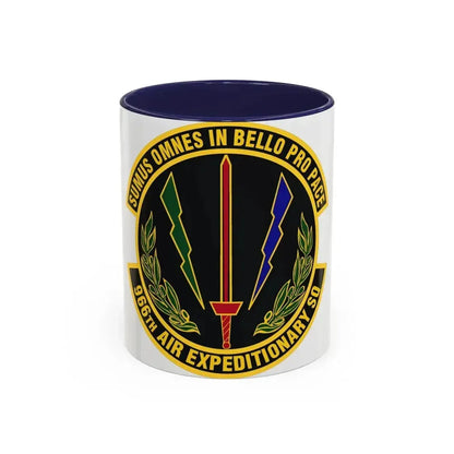 966th Air Expeditionary Squadron (U.S. Air Force) Accent Coffee Mug 11oz Navy - Go Mug Yourself