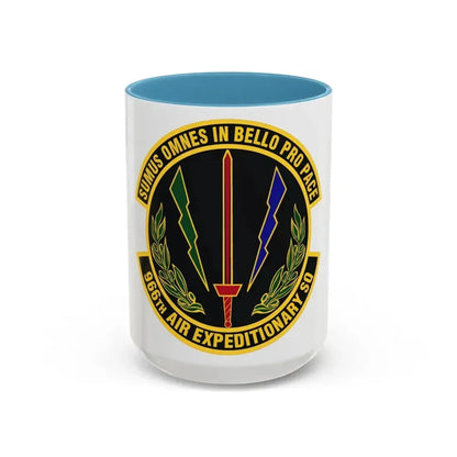 966th Air Expeditionary Squadron (U.S. Air Force) Accent Coffee Mug 15oz Light Blue - Go Mug Yourself