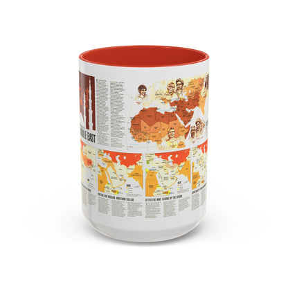 Middle East - Two Centuries of Conflict (1980) (Map) Accent Coffee Mug