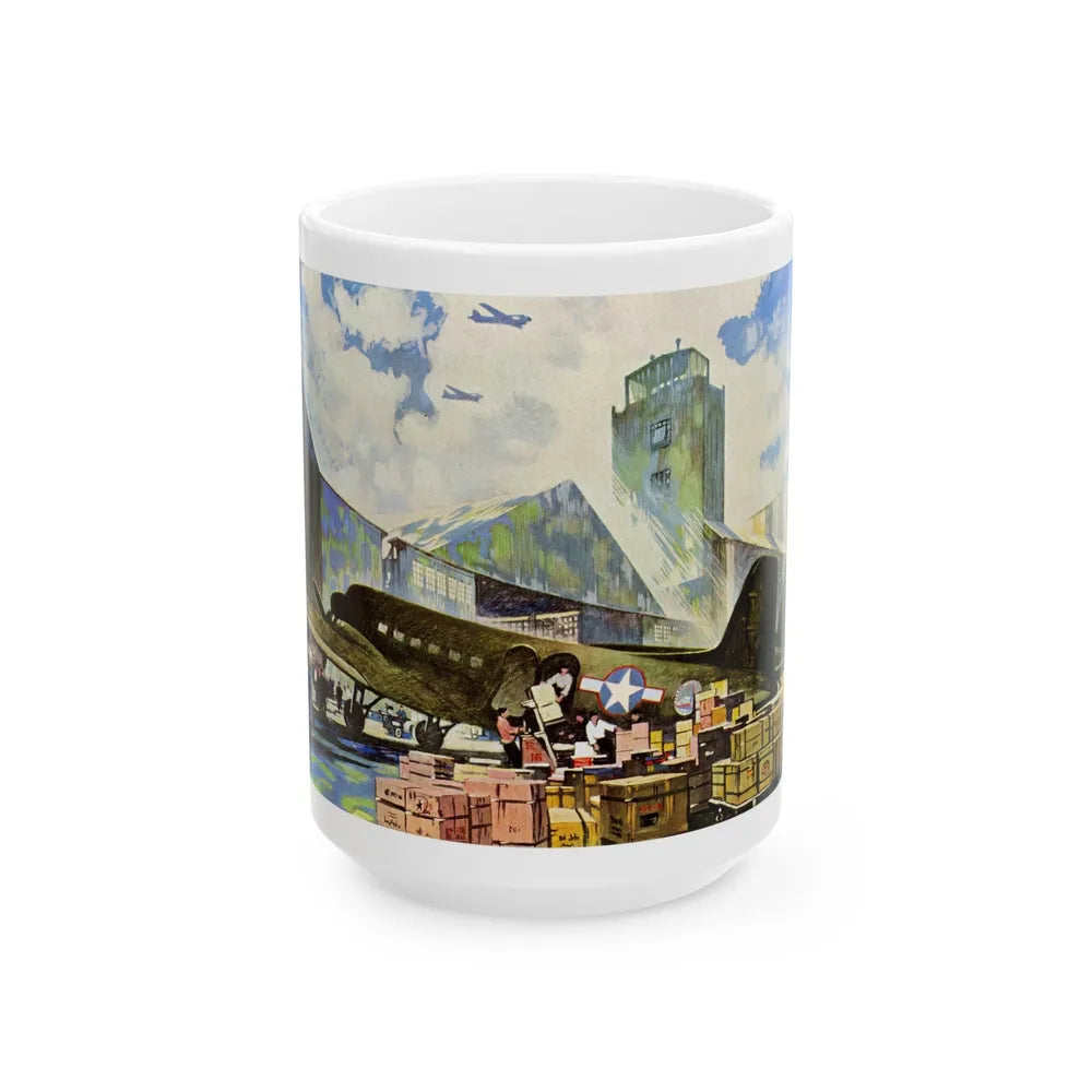 Bound For Bases in Africa, Europe and the Pacific, 1943 - White Coffee Mug-15oz-Go Mug Yourself