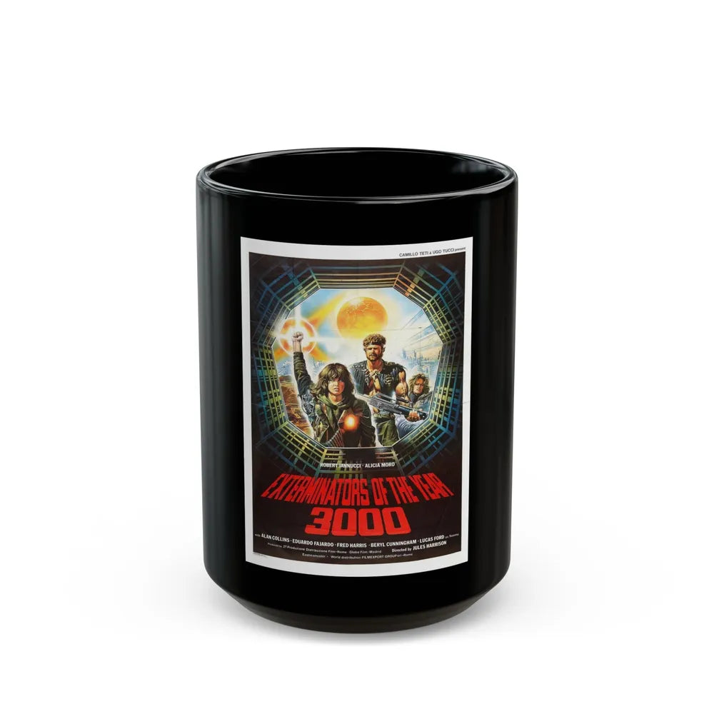 EXTERMINATORS OF THE YEAR 3000 1983 Movie Poster - Black Coffee Mug-15oz-Go Mug Yourself