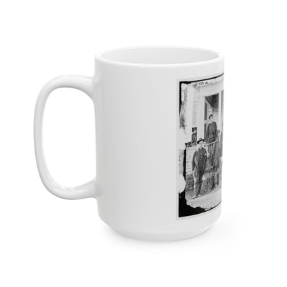 Stevensburg, Va.  Gen. Judson Kilpatrick, 3d Division, Cavalry Corps, With Ladies And Staff Members On The Porch Of Headquarters (U.S. Civil War) White Coffee Mug