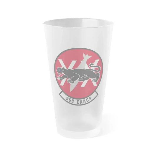 968th Expeditionary Airborne Air Control Squadron (U.S. Air Force) Frosted Pint Glass 16oz Default Title - Go Mug Yourself