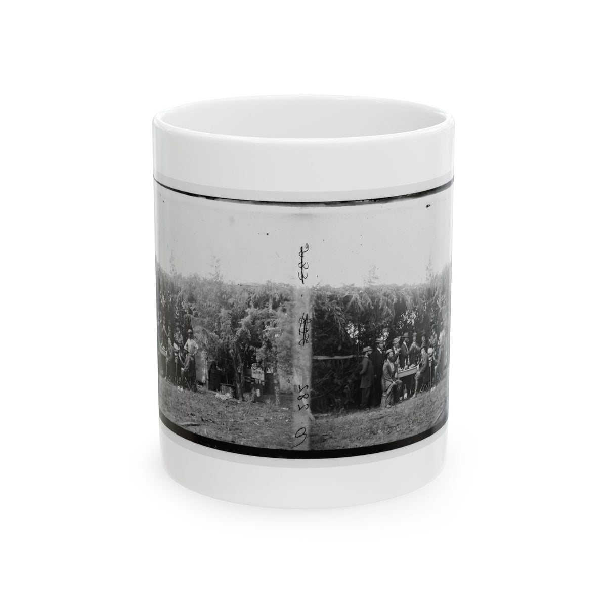 Petersburg, Virginia. Group At Telegraphic Corps Quarters. Headquarters, Army Of The Potomac (U.S. Civil War) White Coffee Mug