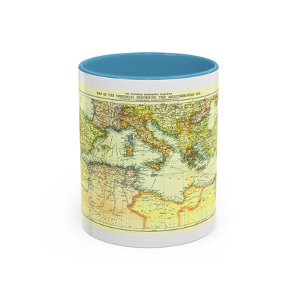 Mediterranean - Countries Bordering the (1912) (Map) Accent Coffee Mug