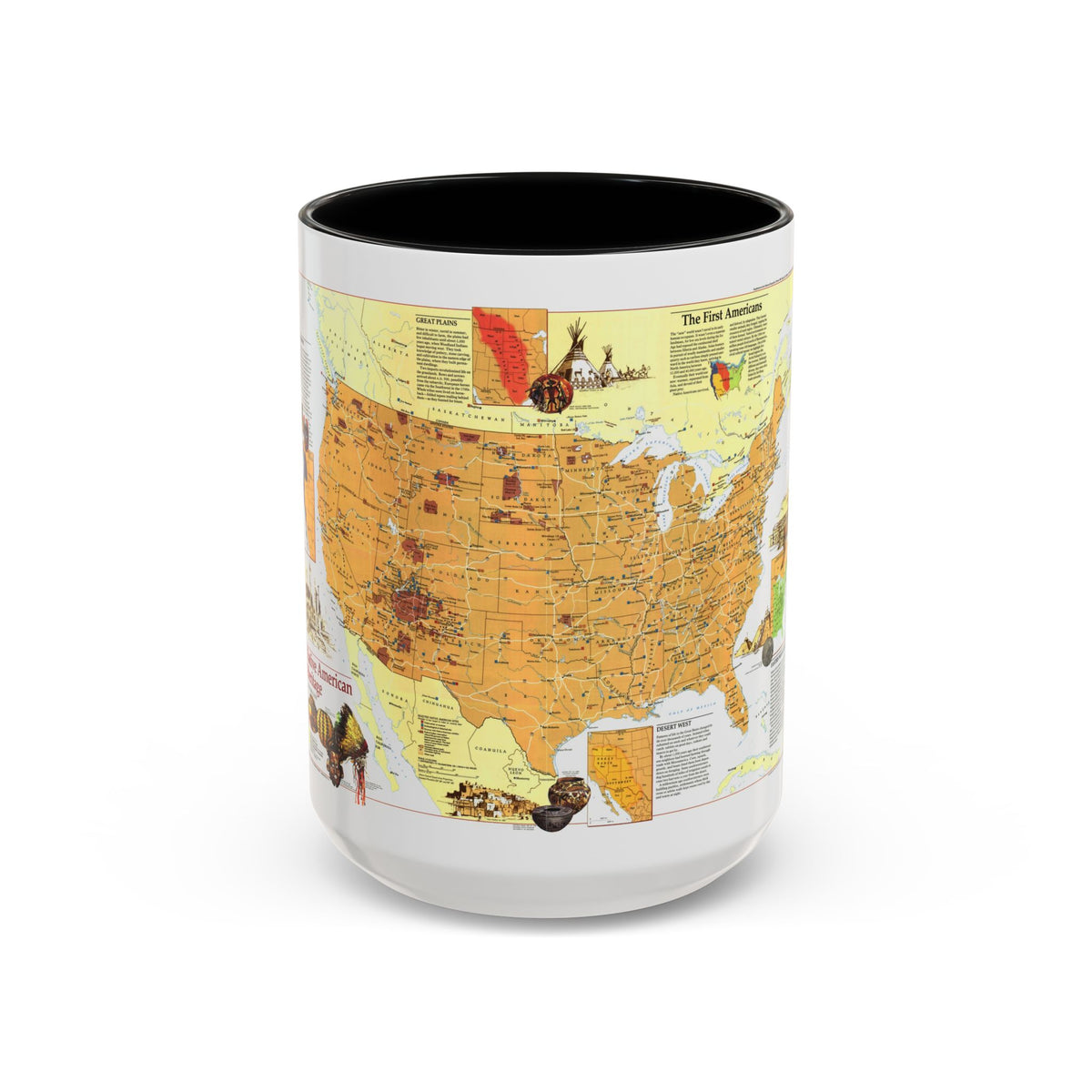 North America - Native American Heritage (1991) (Map) Accent Coffee Mug