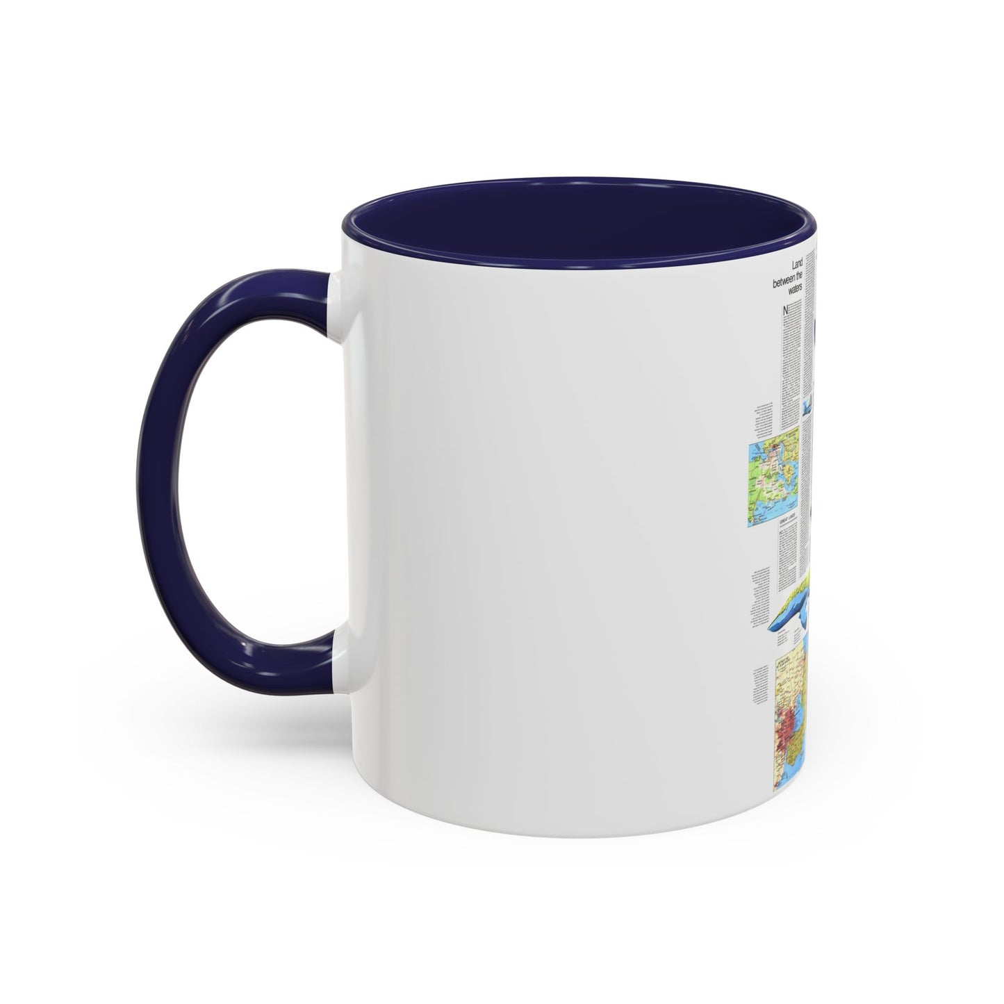 USA - Wisconsin, Michigan ,Great Lakes 2 (1973) (Map) Accent Coffee Mug