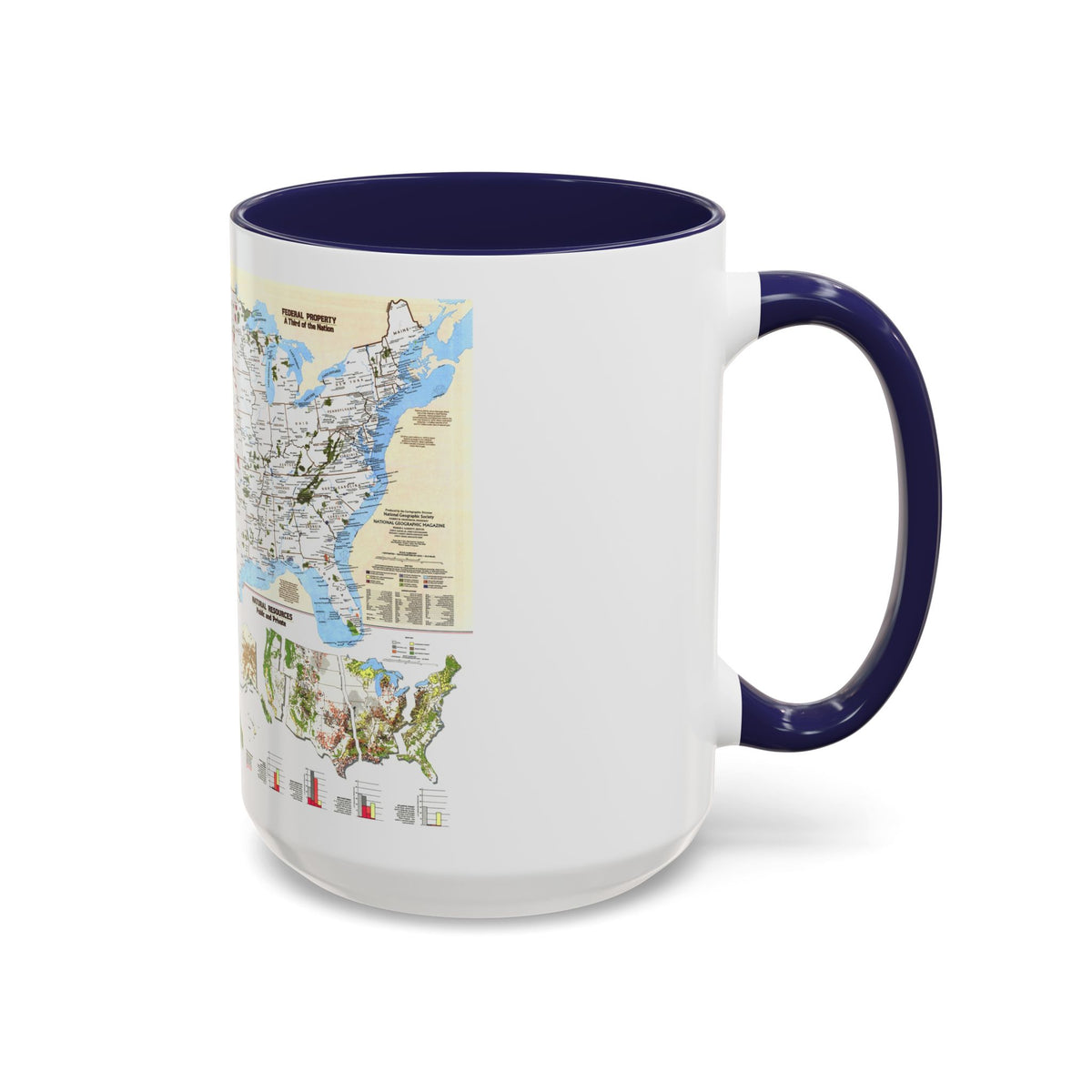 USA - America's Federal Lands (1982) (Map) Accent Coffee Mug