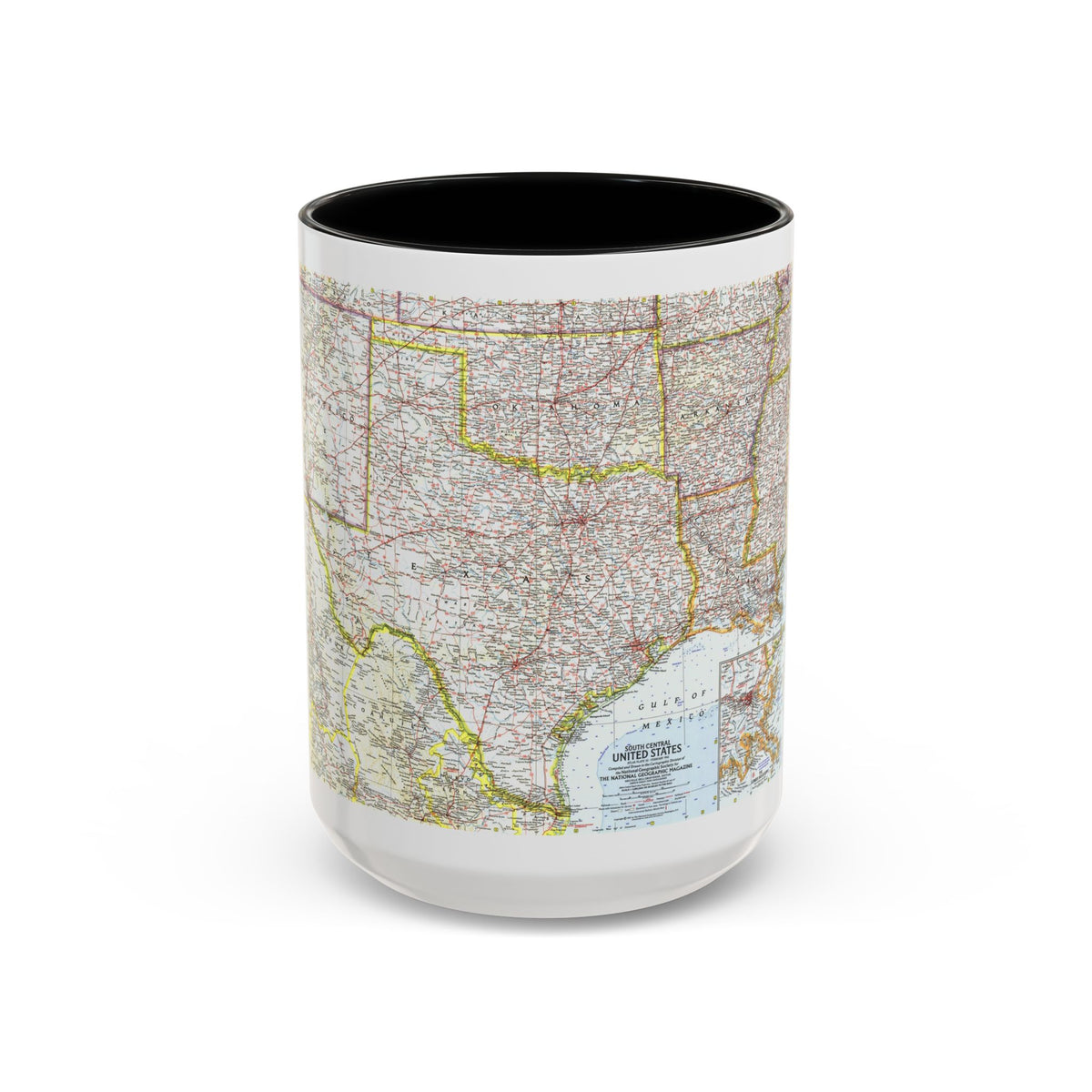 USA - South Central (1961) (Map) Accent Coffee Mug