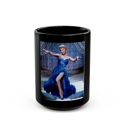 Doris Day #74 (Vintage Female Icon) Black Coffee Mug-15oz-Go Mug Yourself