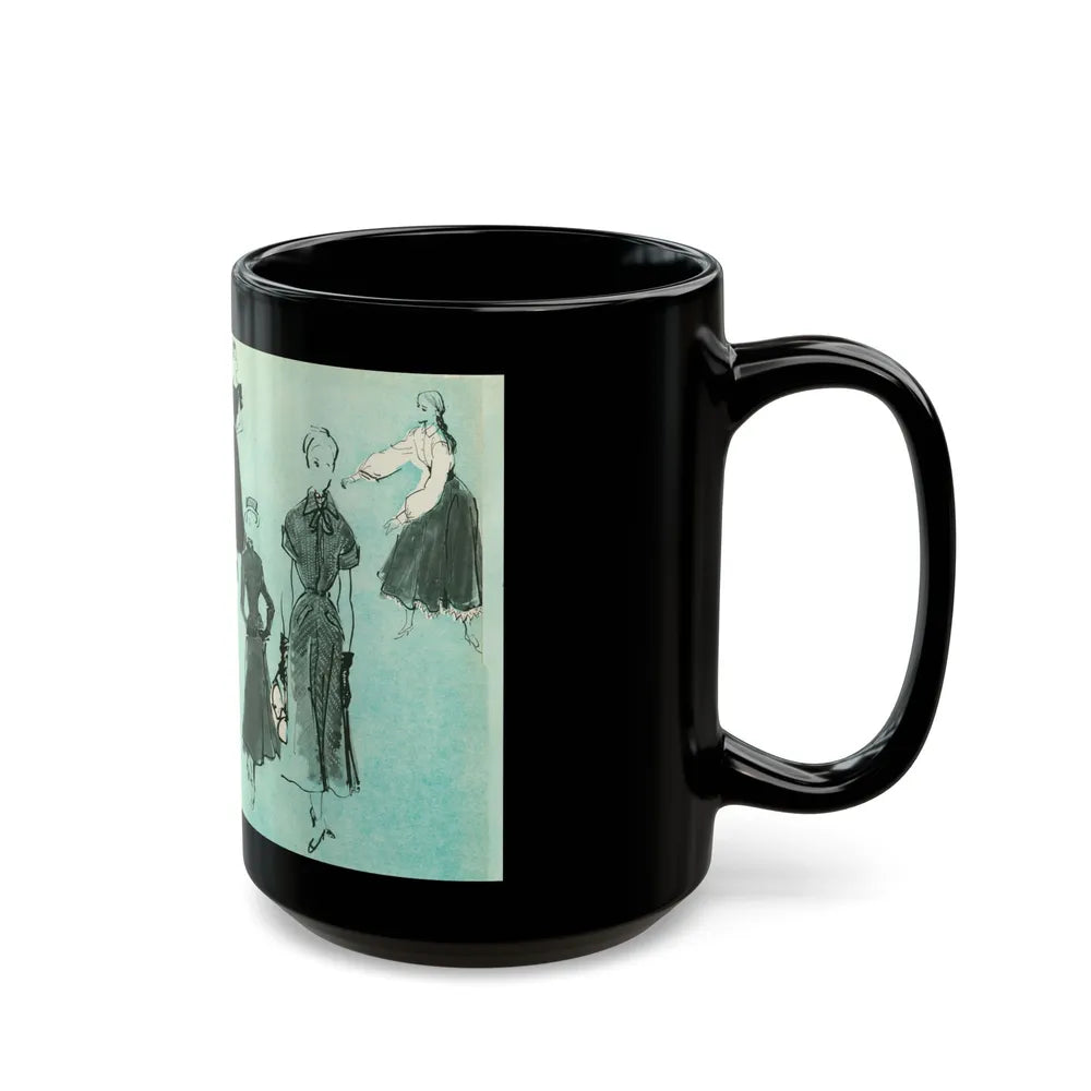 Fashion Illustrations, 1948 - Black Coffee Mug-Go Mug Yourself