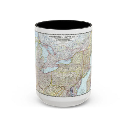 USA - Northeastern (1945) (Map) Accent Coffee Mug-15oz-Black-Go Mug Yourself