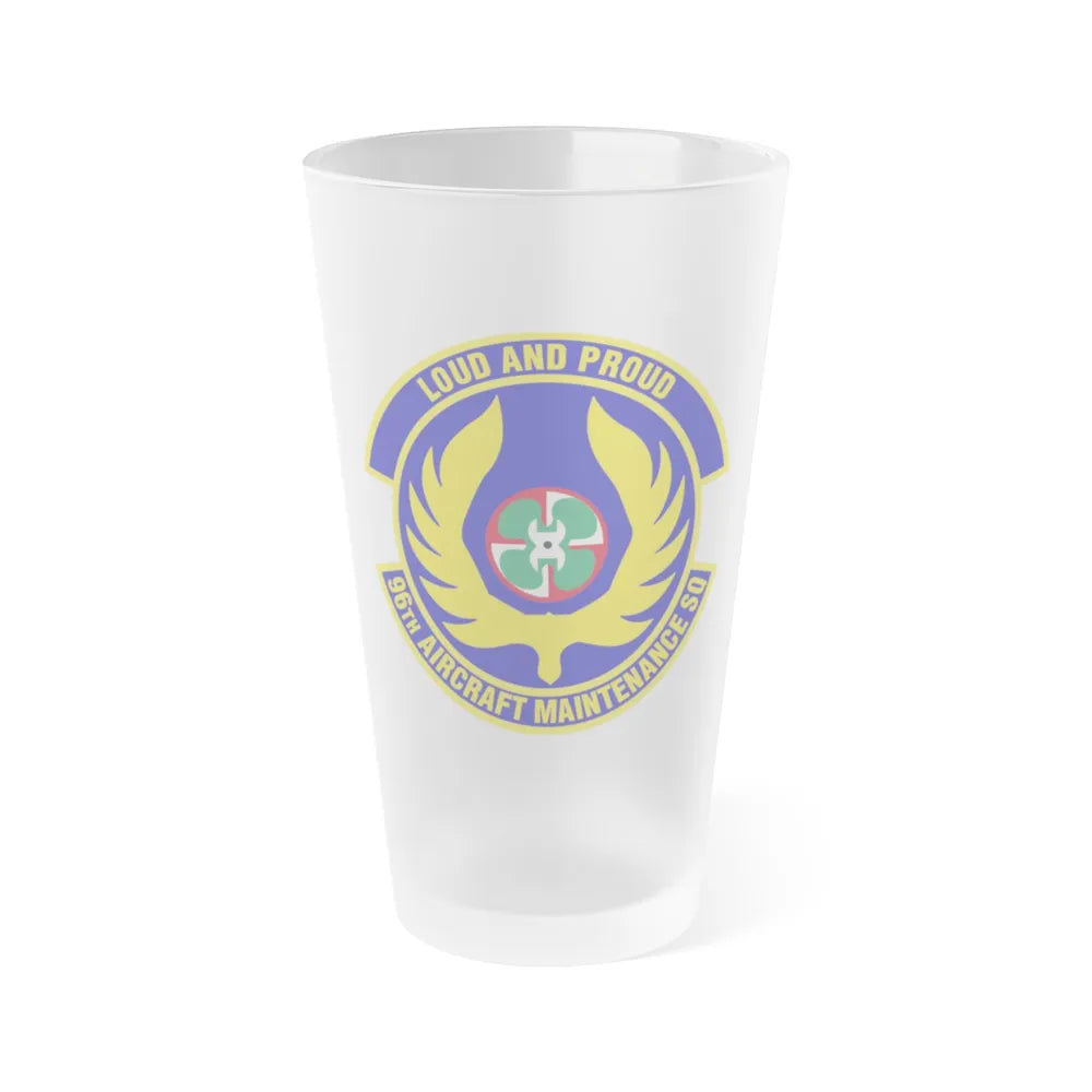 96th Aircraft Maintenance Squadron (U.S. Air Force) Frosted Pint Glass 16oz-16oz-Frosted-Go Mug Yourself