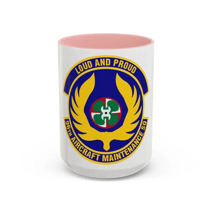 96th Aircraft Maintenance Squadron (U.S. Air Force) Accent Coffee Mug 15oz Pink - Go Mug Yourself