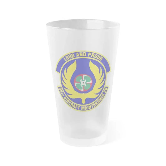 96th Aircraft Maintenance Squadron (U.S. Air Force) Frosted Pint Glass 16oz 16oz Frosted - Go Mug Yourself