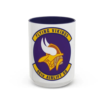 96th Airlift Squadron (U.S. Air Force) Accent Coffee Mug 15oz Navy - Go Mug Yourself