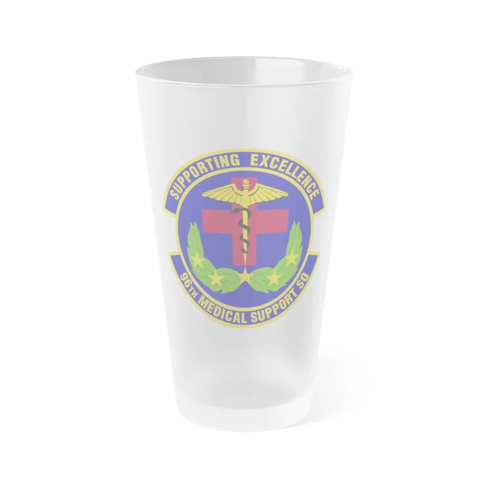 96th Medical Support Squadron (U.S. Air Force) Frosted Pint Glass 16oz-16oz-Frosted-Go Mug Yourself