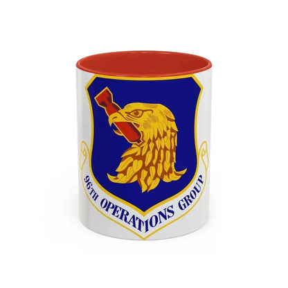 96th Operations Group (U.S. Air Force) Accent Coffee Mug 11oz Red - Go Mug Yourself