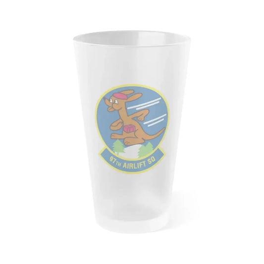 97 Airlift Squadron AFRC (U.S. Air Force) Frosted Pint Glass 16oz 16oz Frosted - Go Mug Yourself