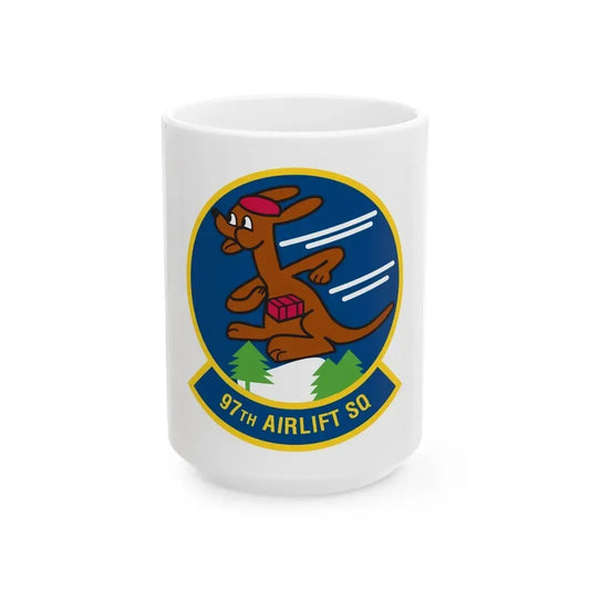 97 Airlift Squadron AFRC (U.S. Air Force) White Coffee Mug 15oz - Go Mug Yourself