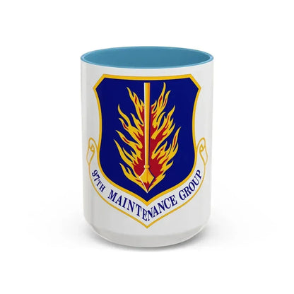 97 Maintenance Group AETC (U.S. Air Force) Accent Coffee Mug 15oz Light Blue - Go Mug Yourself