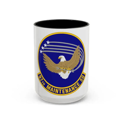 97 Maintenance Squadron AETC (U.S. Air Force) Accent Coffee Mug 15oz Black - Go Mug Yourself