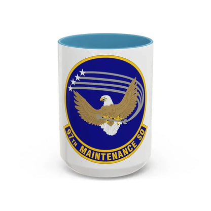 97 Maintenance Squadron AETC (U.S. Air Force) Accent Coffee Mug 15oz Light Blue - Go Mug Yourself
