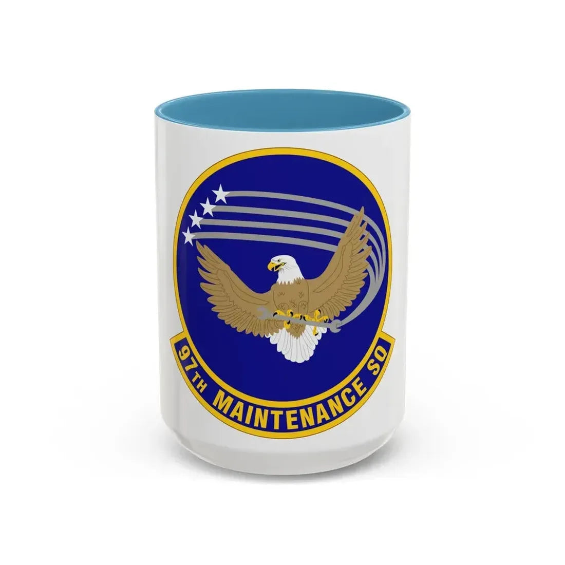 97 Maintenance Squadron AETC (U.S. Air Force) Accent Coffee Mug 15oz Light Blue - Go Mug Yourself