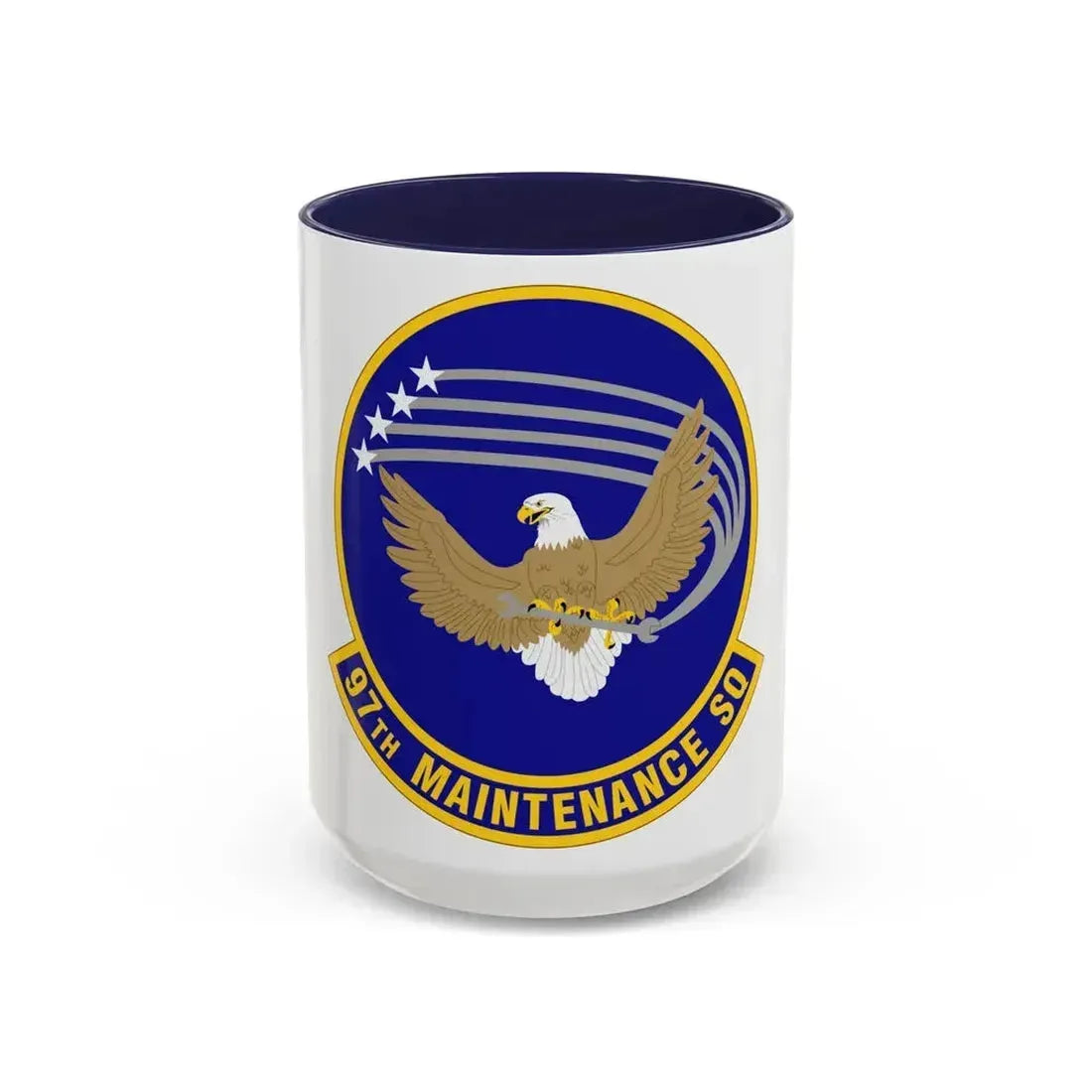 97 Maintenance Squadron AETC (U.S. Air Force) Accent Coffee Mug 15oz Navy - Go Mug Yourself