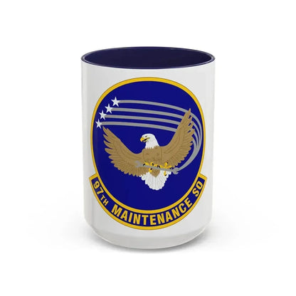 97 Maintenance Squadron AETC (U.S. Air Force) Accent Coffee Mug 15oz Navy - Go Mug Yourself