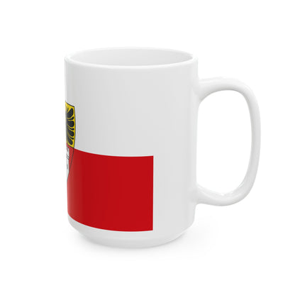 Flag of Duisburg mit Wappen Germany - White Coffee Mug-Go Mug Yourself