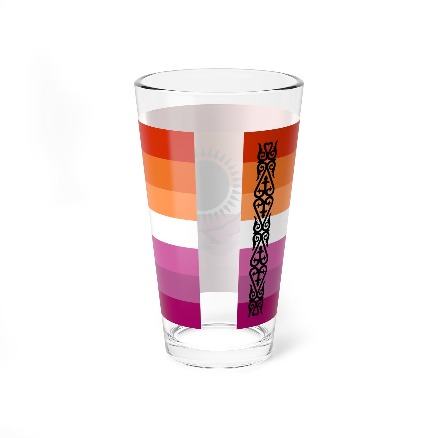 Lesbian pride flag of Kazakhstan (Kazakhstan) Pint Glass 16oz
