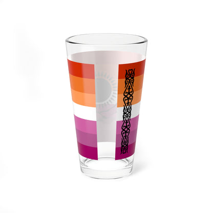 Lesbian pride flag of Kazakhstan (Kazakhstan) Pint Glass 16oz