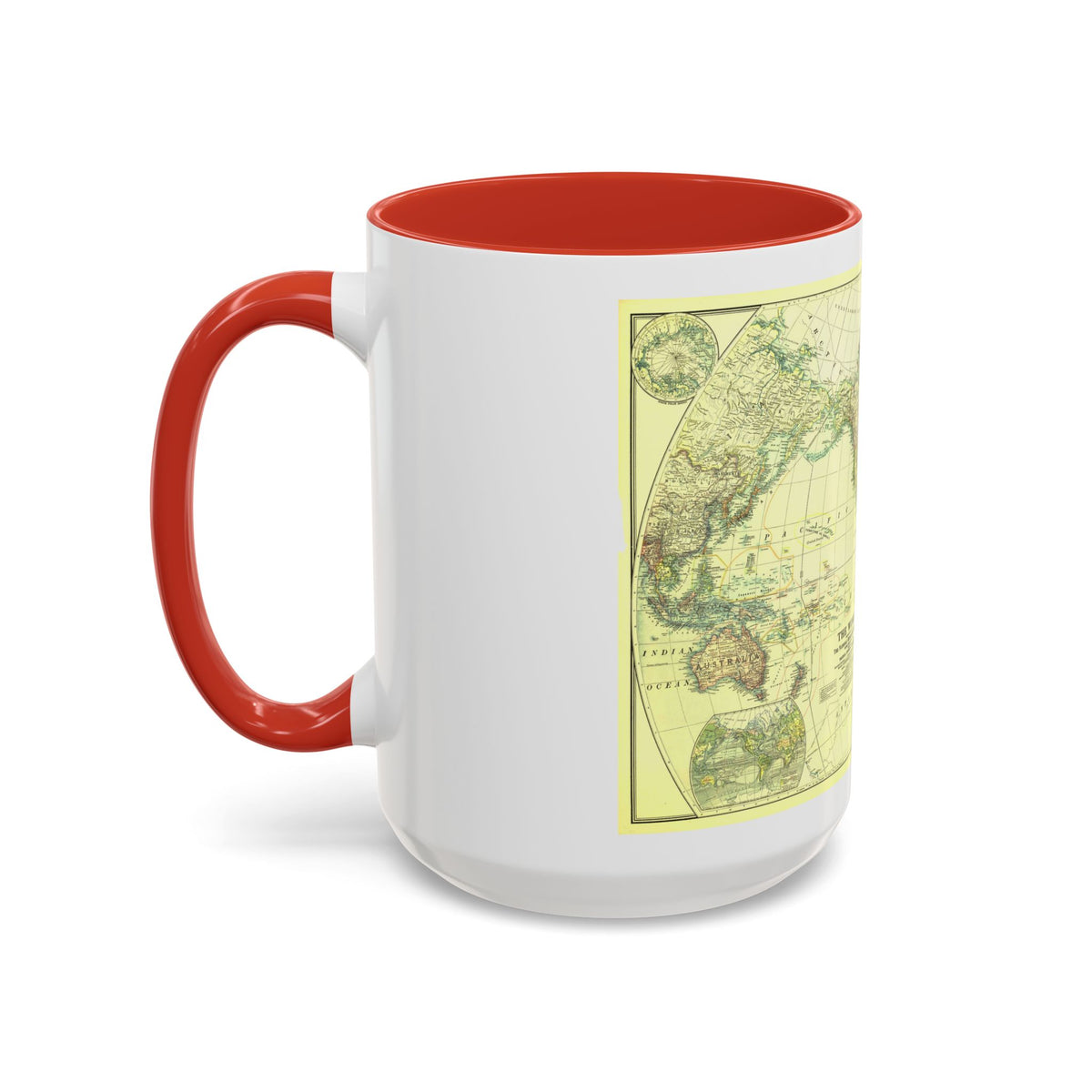 World Map - Political Divisions (1922) (Map) Accent Coffee Mug