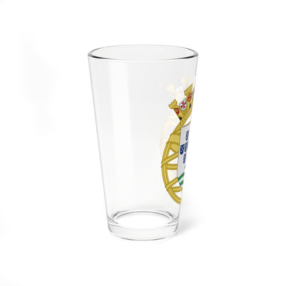Provisional coat of arms of Portuguese India 1934 (India) (Coat of Arms) Pint Glass 16oz