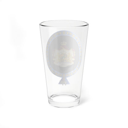 Coat of Arms of Willem-Alexander of the Netherlands Order of the Elephant Variant (Denmark) (Coat of Arms) Pint Glass 16oz