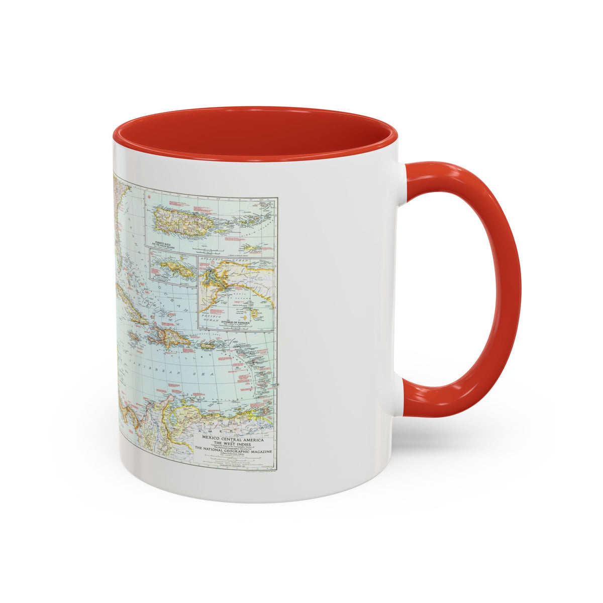 Central America & West Indies (1939) (Map) Accent Coffee Mug