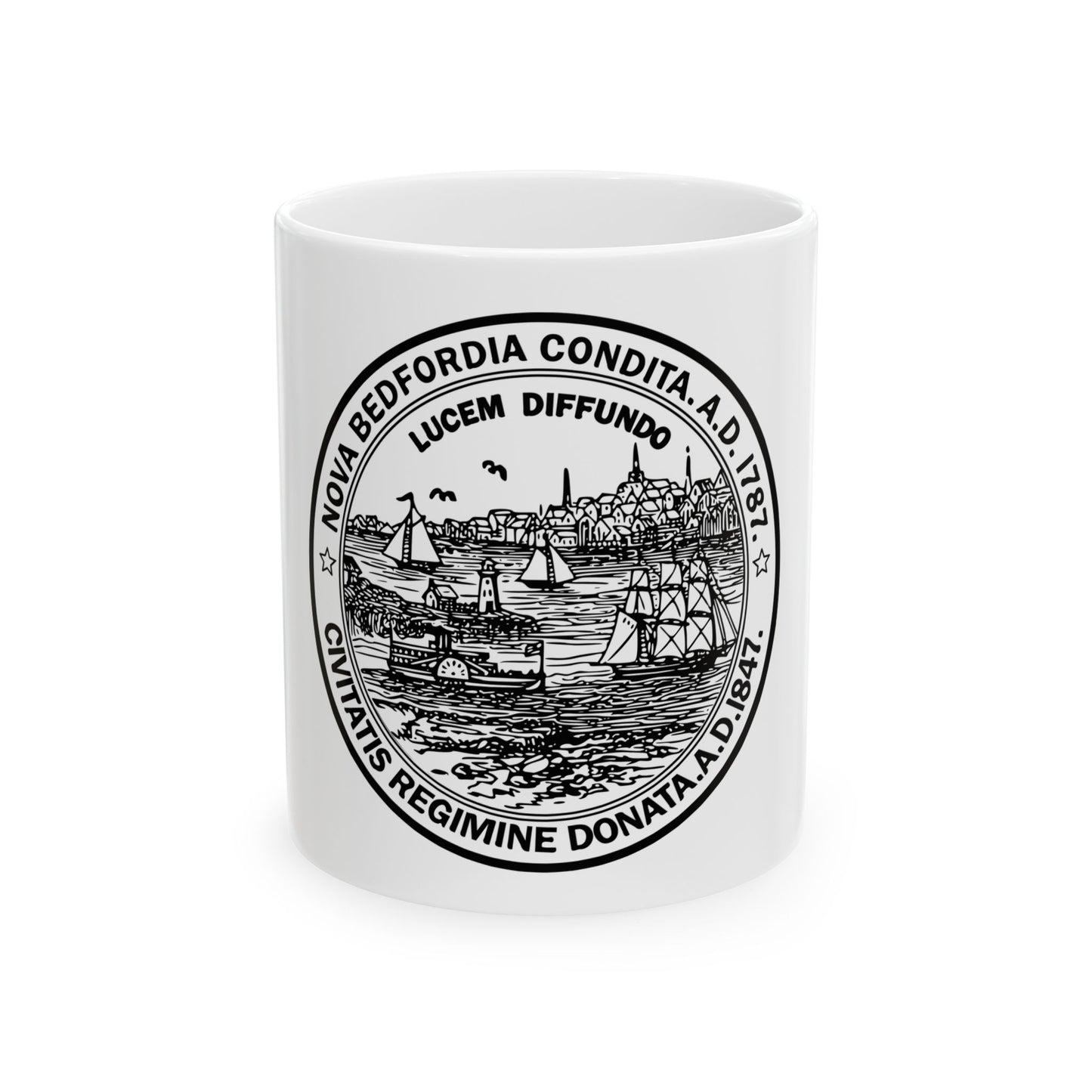 Seal of New Bedford Massachusetts - White Coffee Mug
