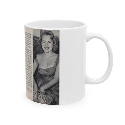 Terry Moore #444 - 66 PHOTOGRAPHS OF Terry MOORE U.K. Pocket Mag. Pages 18 & 19 (Vintage Female Icon) White Coffee Mug-Go Mug Yourself